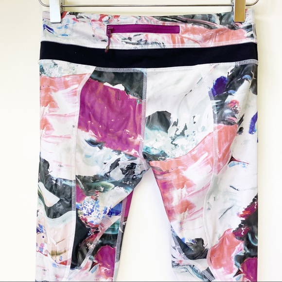 LULULEMON Run Inspire Crop Leggings pigment wave 4 printed yoga - Picture 10 of 13
